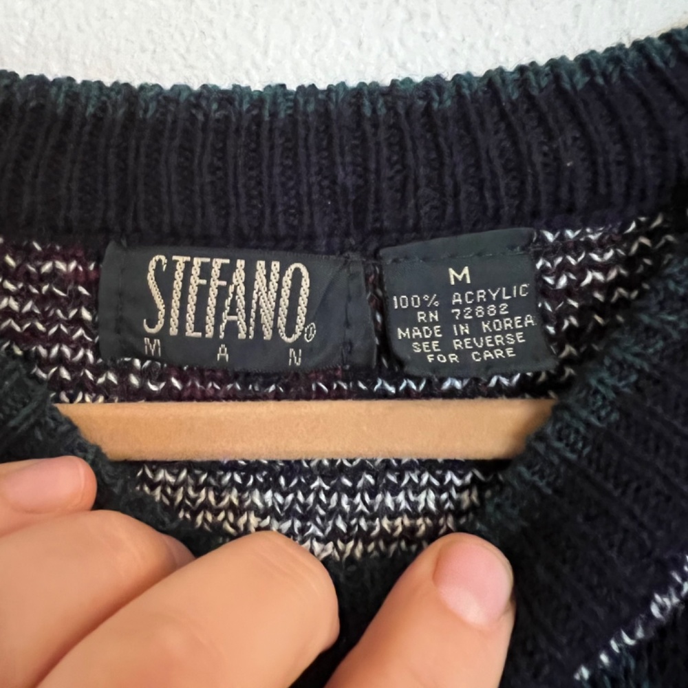 SOLD Vintage Stefano Man 100% acrylic sweater men’s medium EUC - Picture 7 of 9